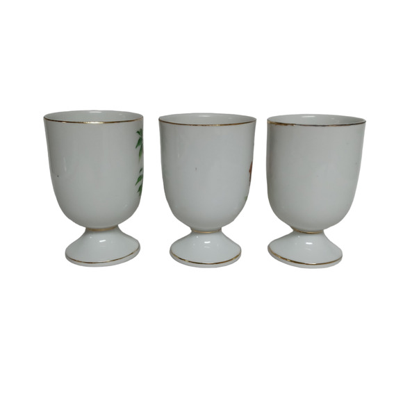 Vintage Bird Pedestal Mugs Set of 3 Robin Sparrow Blue Jay Audubon Style Cups - Picture 5 of 12